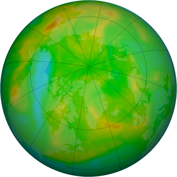 Arctic ozone map for 08 June 2012
